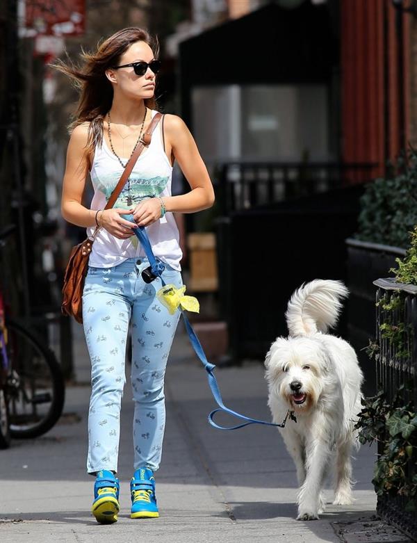 Olivia Wilde walking her dog in New York City - April 9, 2013 