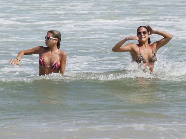 Bia and Branca Feres in a bikini
