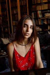 Aurora Morgenrote in a Red Dress