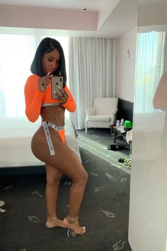 Bernice Burgos in a bikini taking a selfie