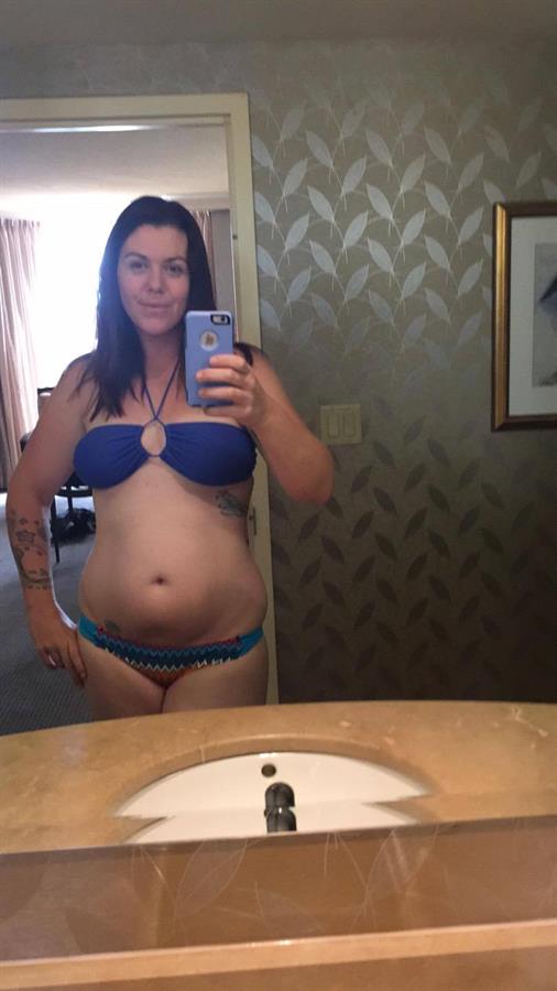 Amanda Lynn McCarthy in a bikini taking a selfie