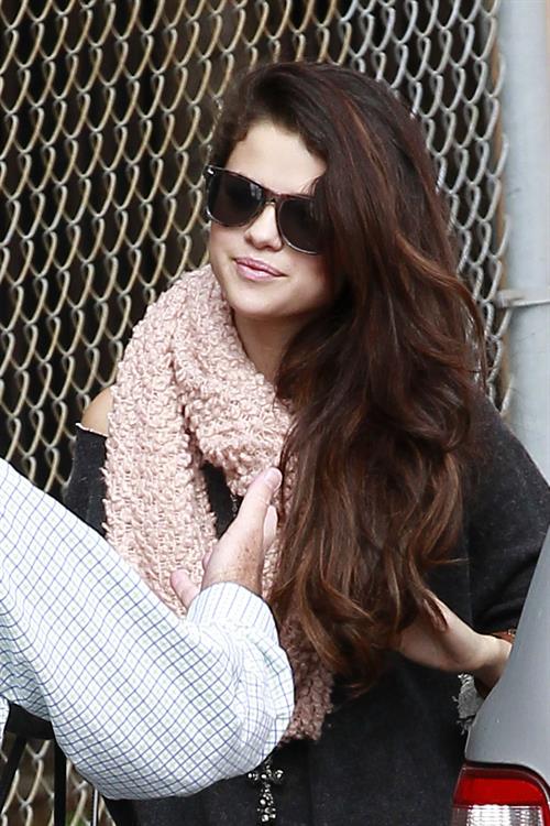 Selena Gomez arriving at a studio in LA 2/8/13 