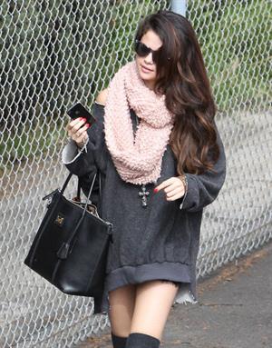 Selena Gomez arriving at a studio in LA 2/8/13 