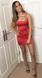Ellie Ham tight red dress