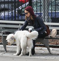 Olivia Wilde out walking her dog in New York City - February 16, 2013 