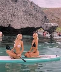 With her twin Nicole Peters