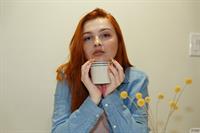 Cute Rae Frederickson in a Blue Shirt