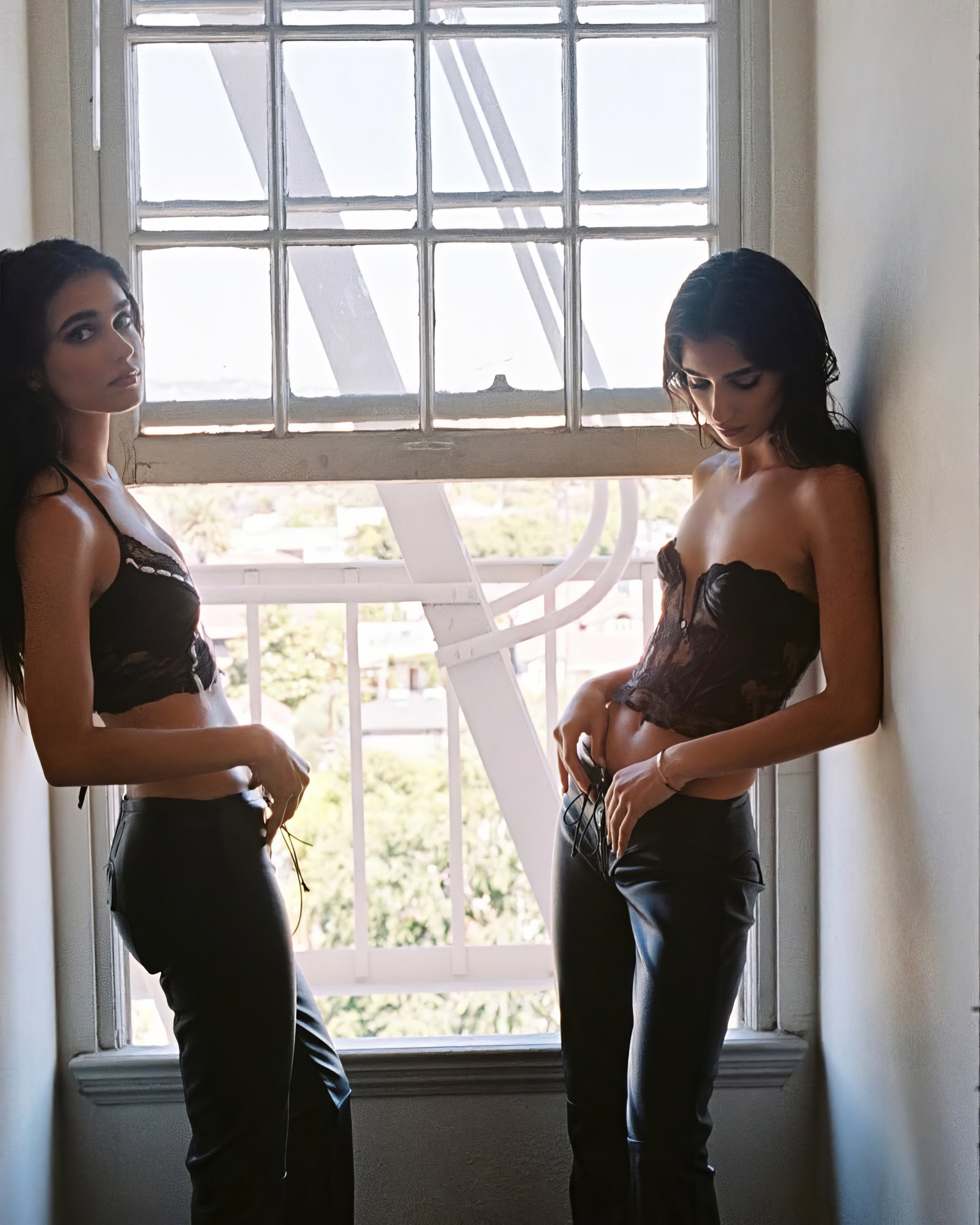 Elisha and Renee - All Leather Photo Shoot