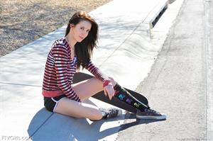Aiden FTV Nude Pictures Aiden gets emo and tires to skateboard topless