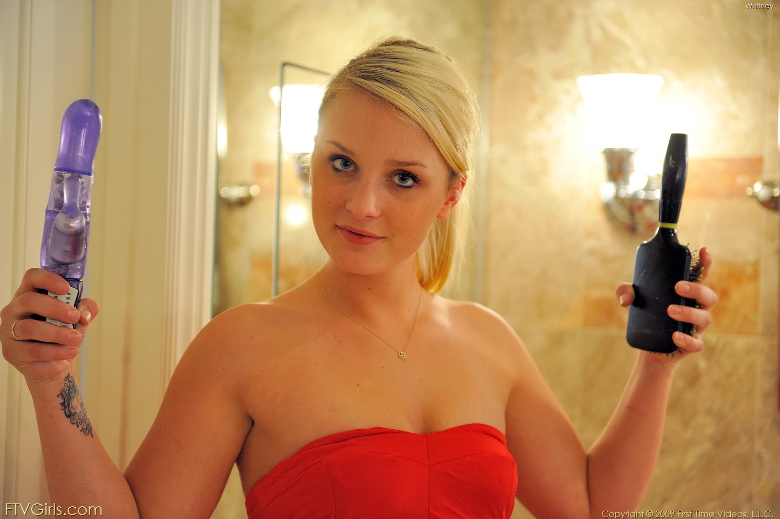 Whitney plays with her brush