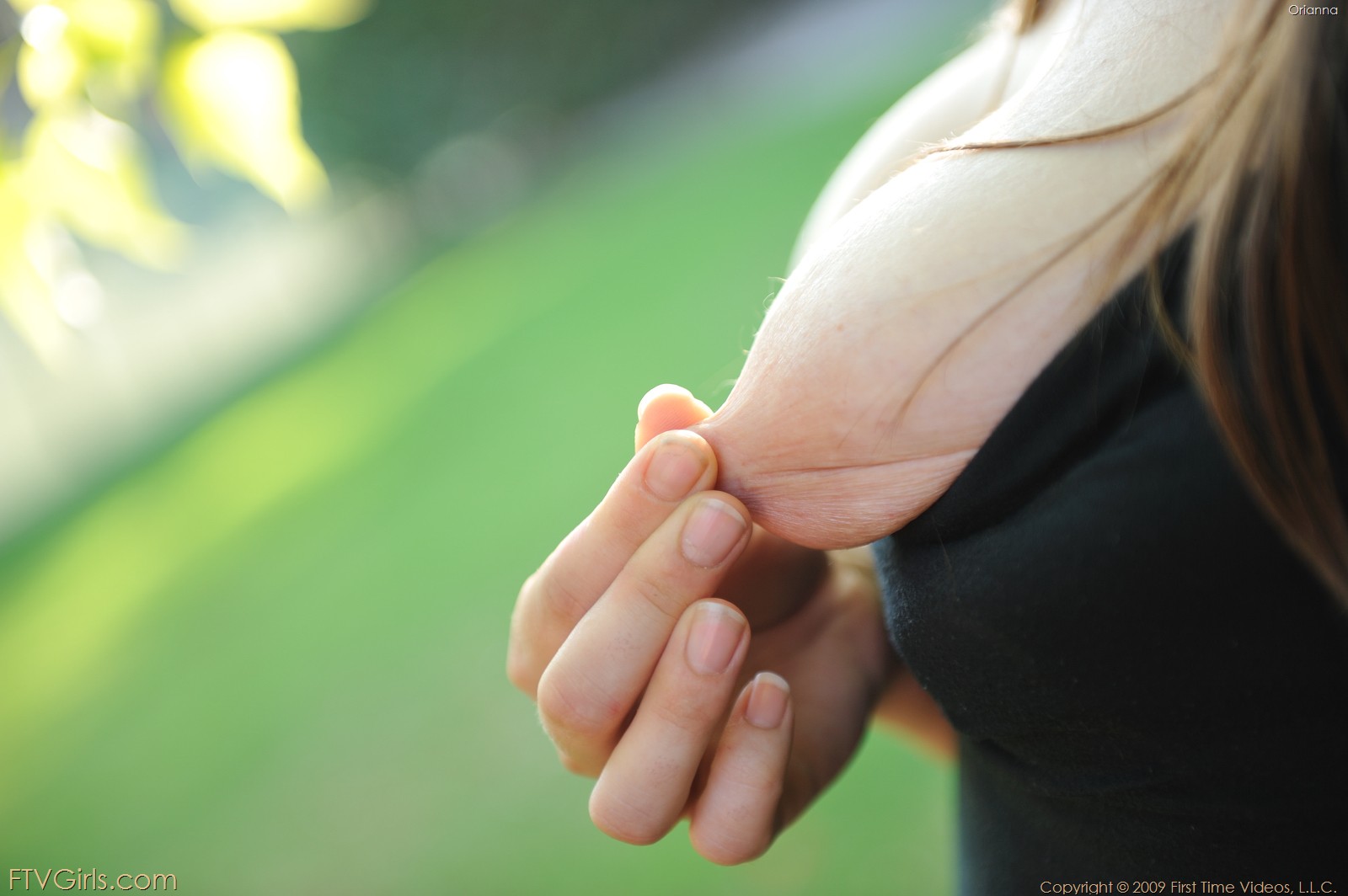 Orianna plays in a public park