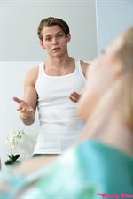 Lusty Nata Ocean tries on her stepmoms sheer lingerie and vibrator until her stepbro walks in and agrees to fuck her