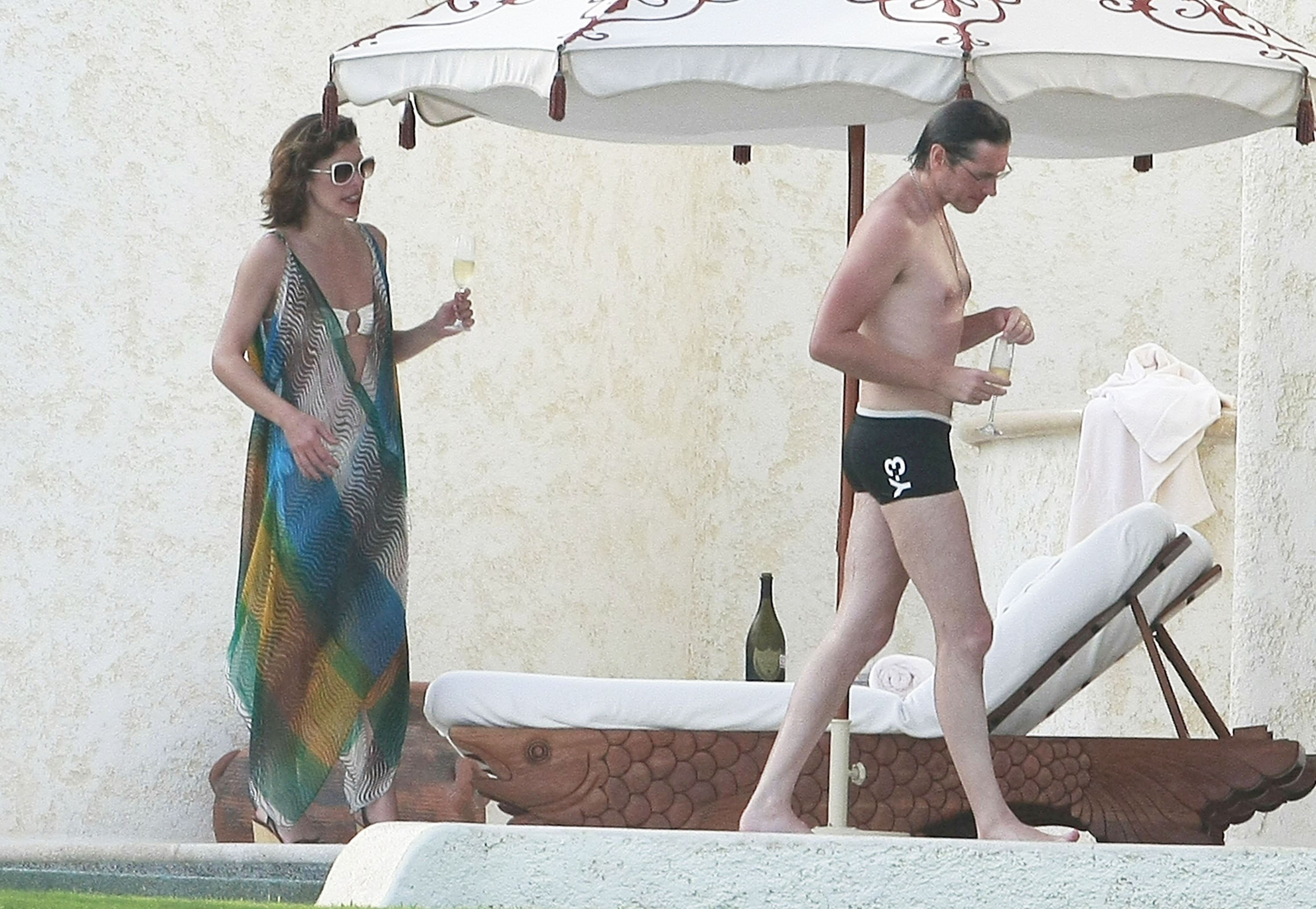 Milla Jovovich in a bikini