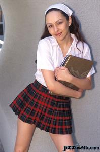 Hot school girl Alexis stripping outside