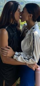Ella and Crystal Capuno Pictures Hot Davao Capuno Sisters - Ella and Crystal kissing and touching before sucking a massive huge cock.
