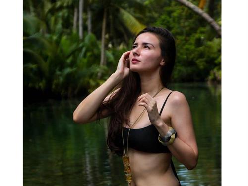 Jackie Rice in a bikini