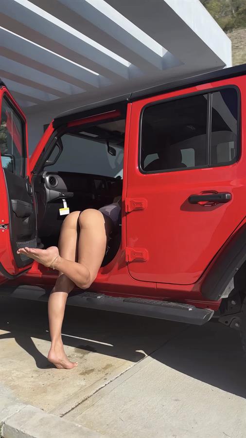 Red jeep
