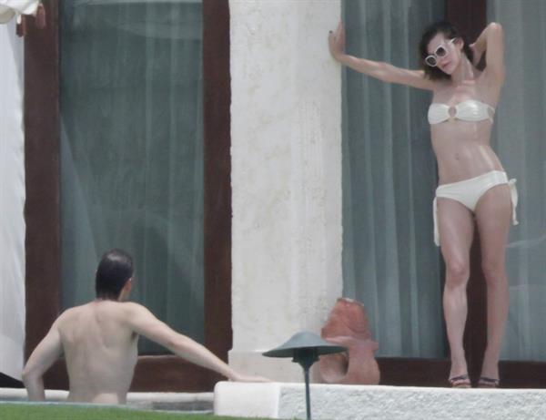 Milla Jovovich in a bikini