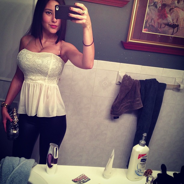 Angie Varona taking a selfie