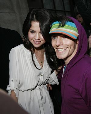 Selena Gomez arrives at BBC radio 1 in London on April 11, 2010