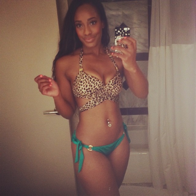 Jordyn Taylor in a bikini taking a selfie