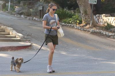 Natalie Portman – walking her dog in LA 8/16/13  