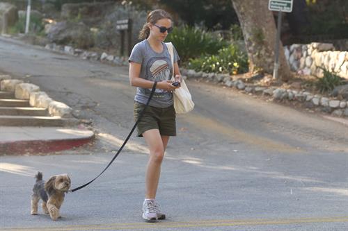 Natalie Portman – walking her dog in LA 8/16/13  